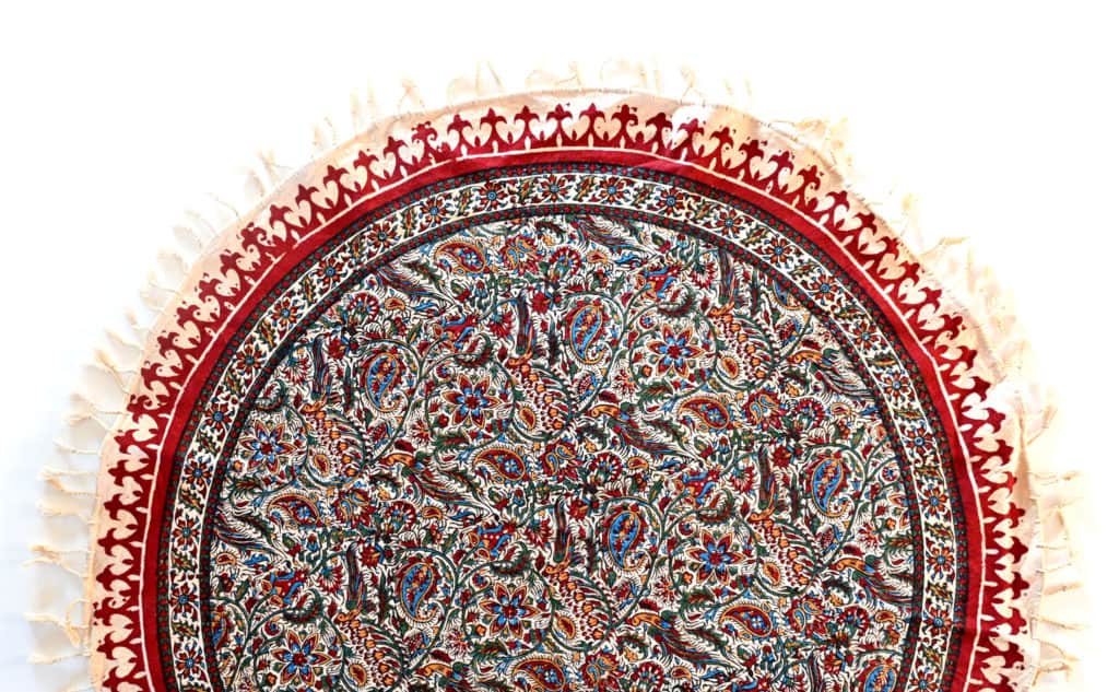 Round Hand-Print Tablecloth (Ghalamkar)