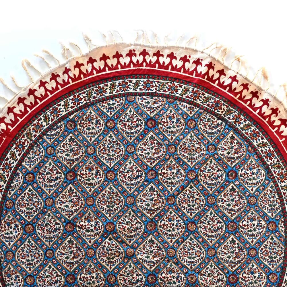 perfect round block-print tablecloth (Ghalamkar)