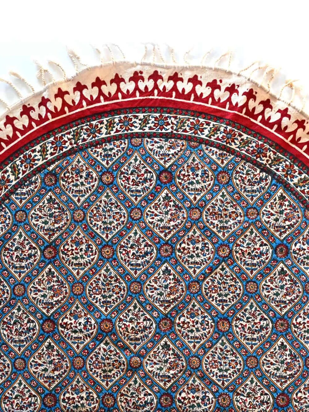 perfect round block-print tablecloth (Ghalamkar)