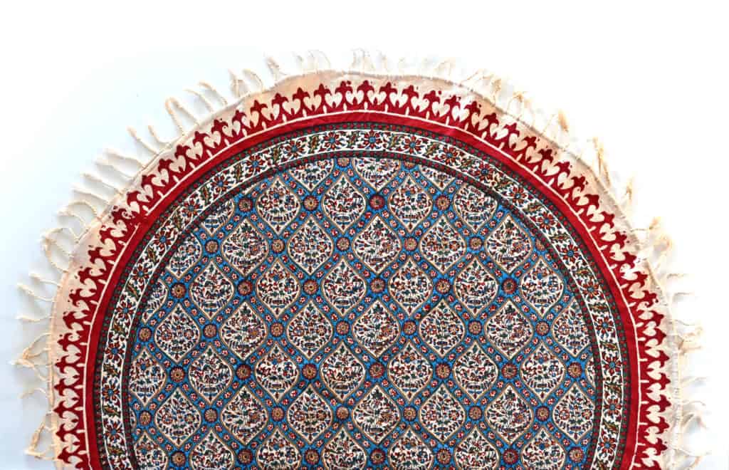 perfect round block-print tablecloth (Ghalamkar)