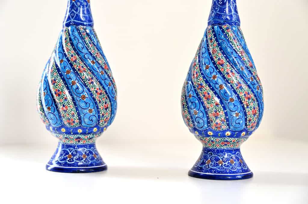 Pair of Hand-Painted Vases (Minakari)