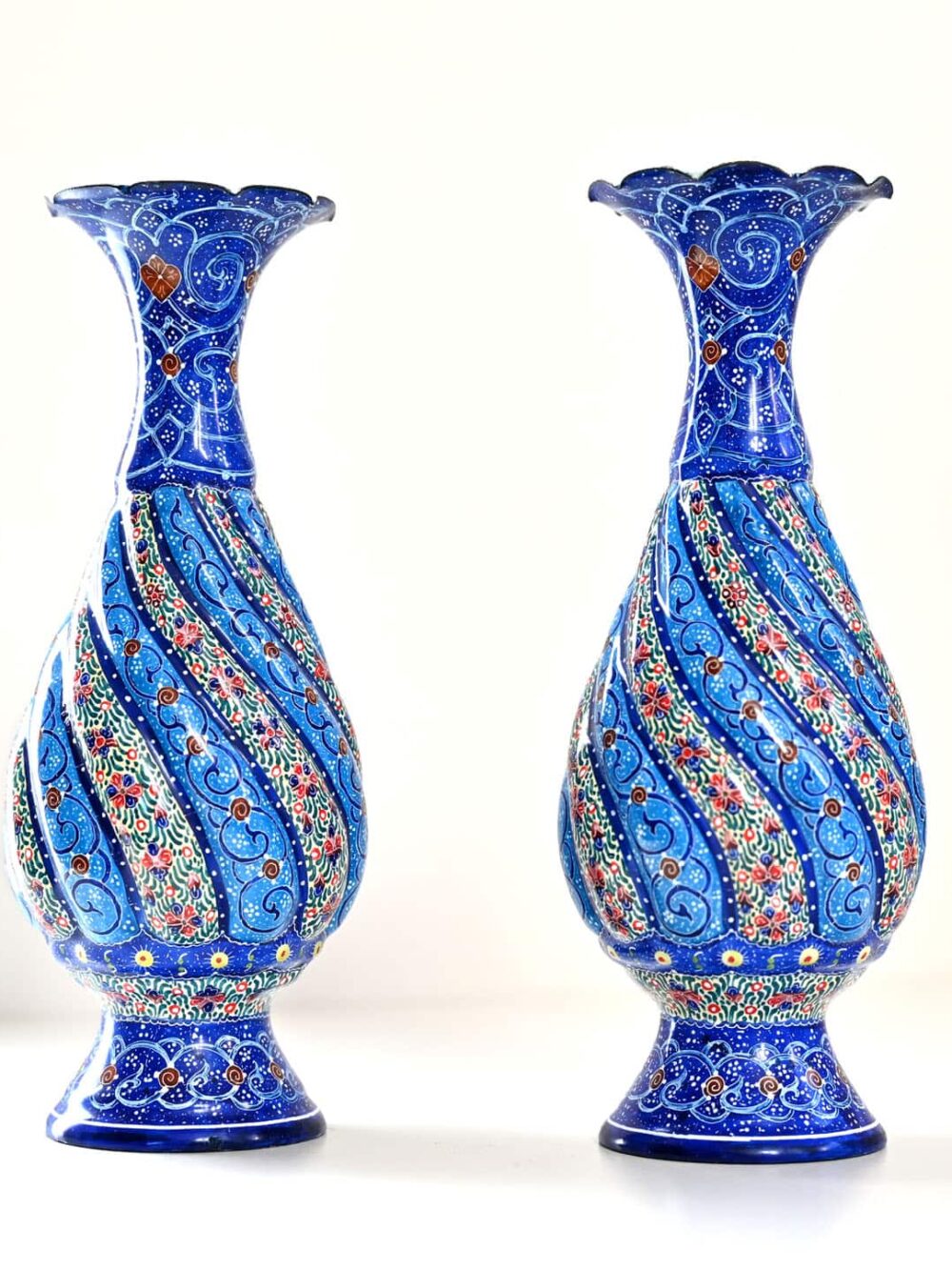 Pair of Hand-Painted Vases (Minakari)