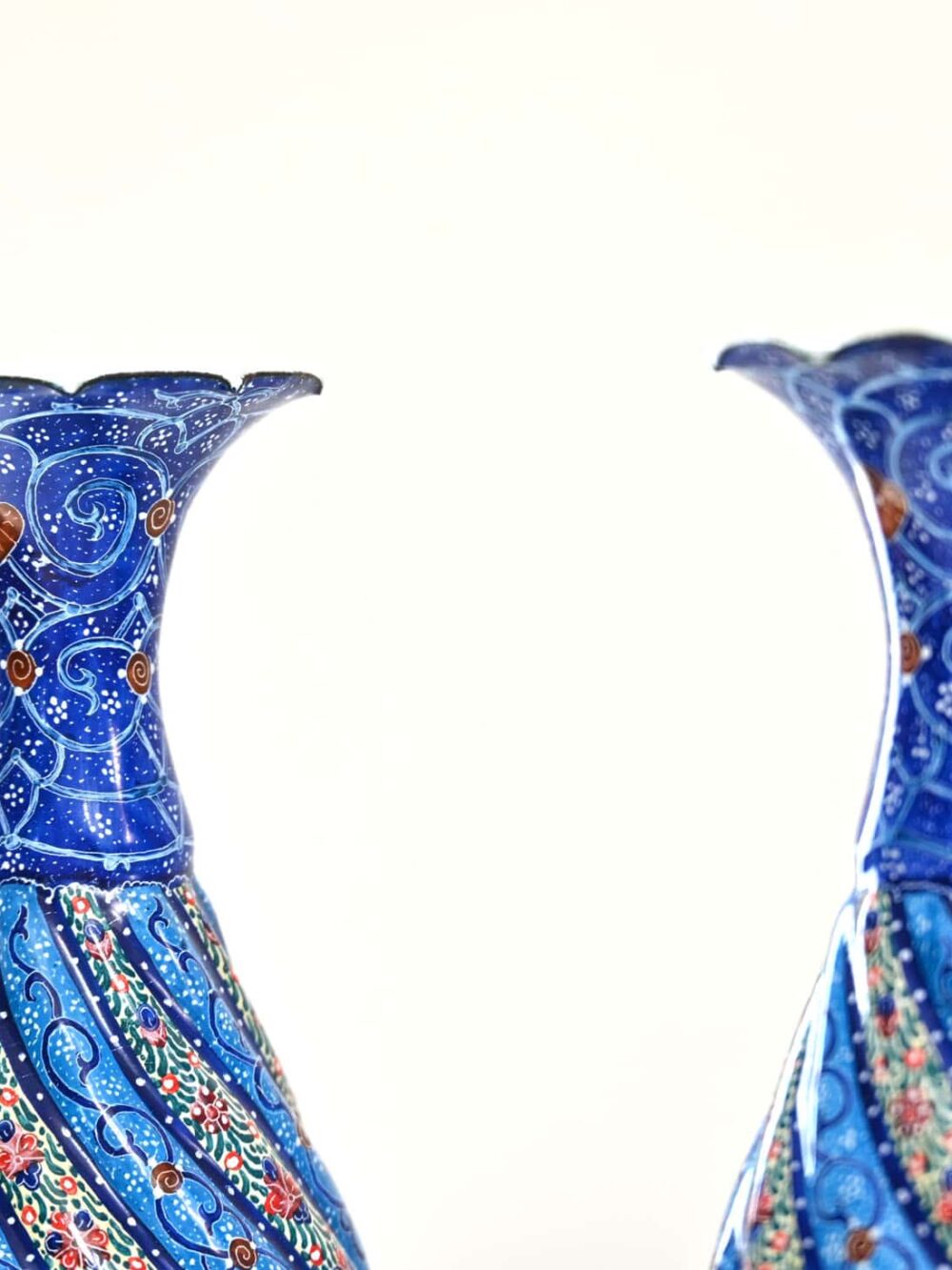 Pair of Hand-Painted Vases (Minakari)