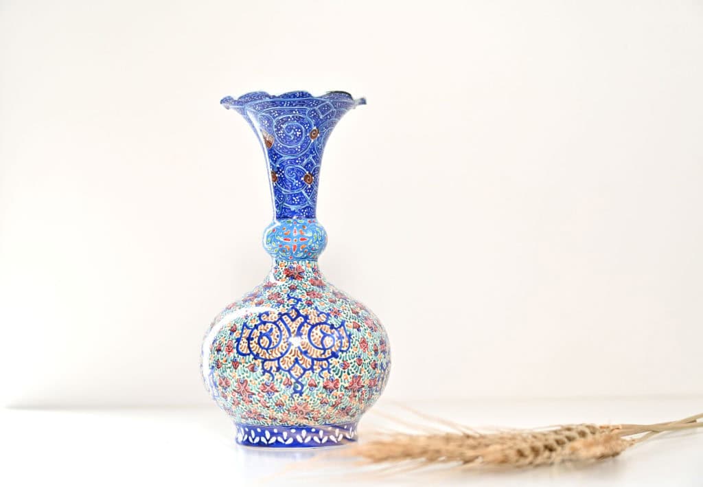 Hand-Painted Enamel Vase (Minakari)