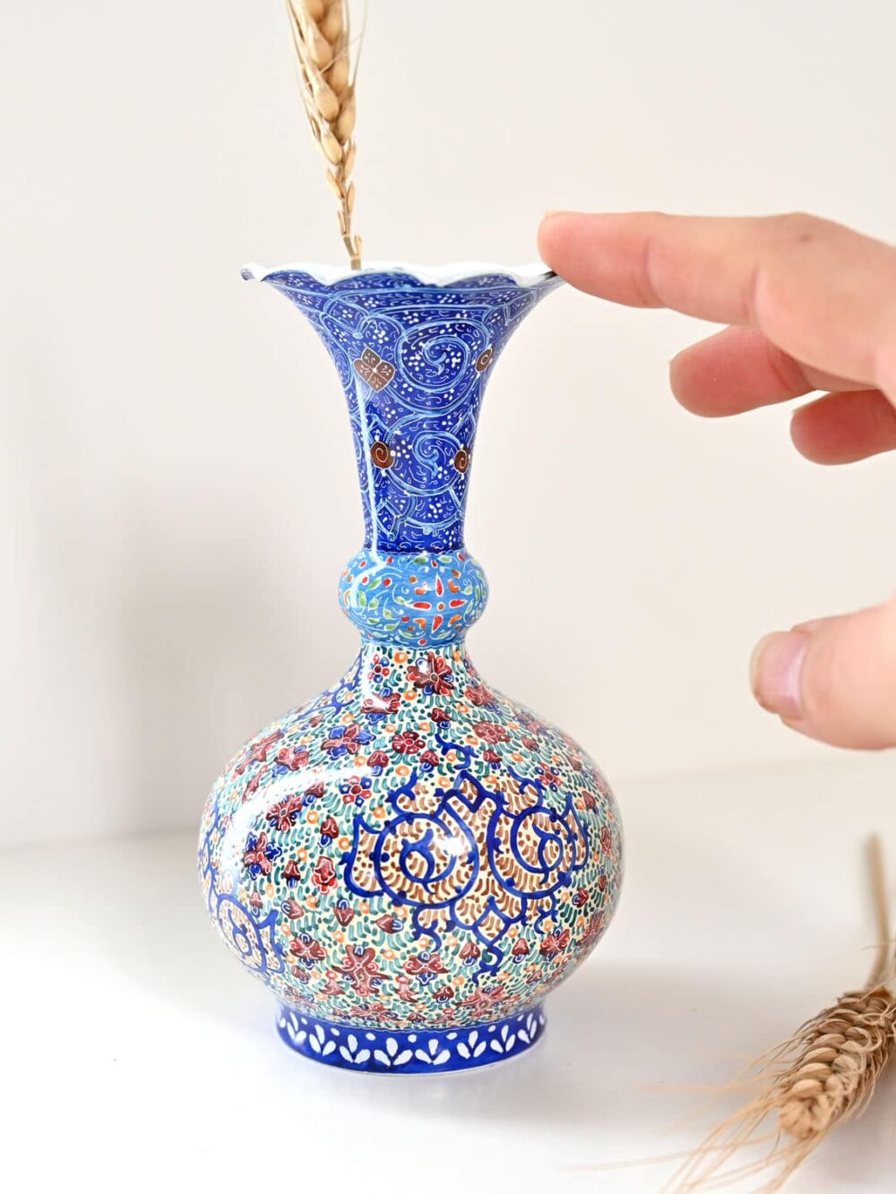 Hand-Painted Enamel Vase (Minakari)
