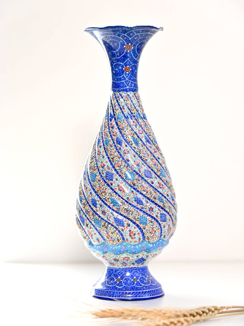 hand-painted Minakari copper vase