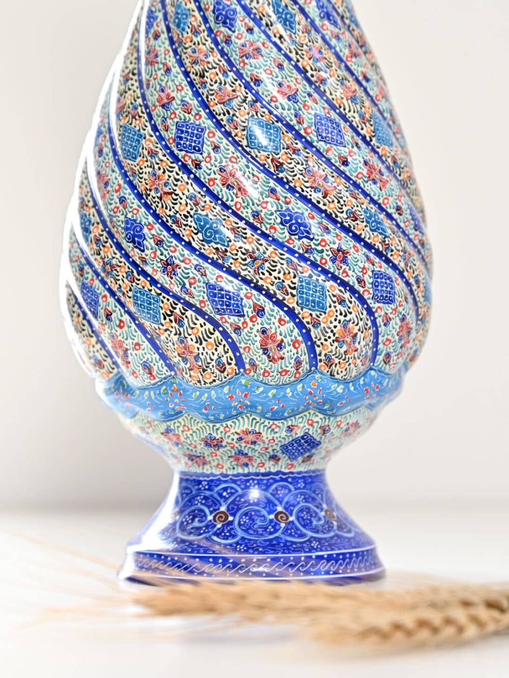 hand-painted Minakari copper vase