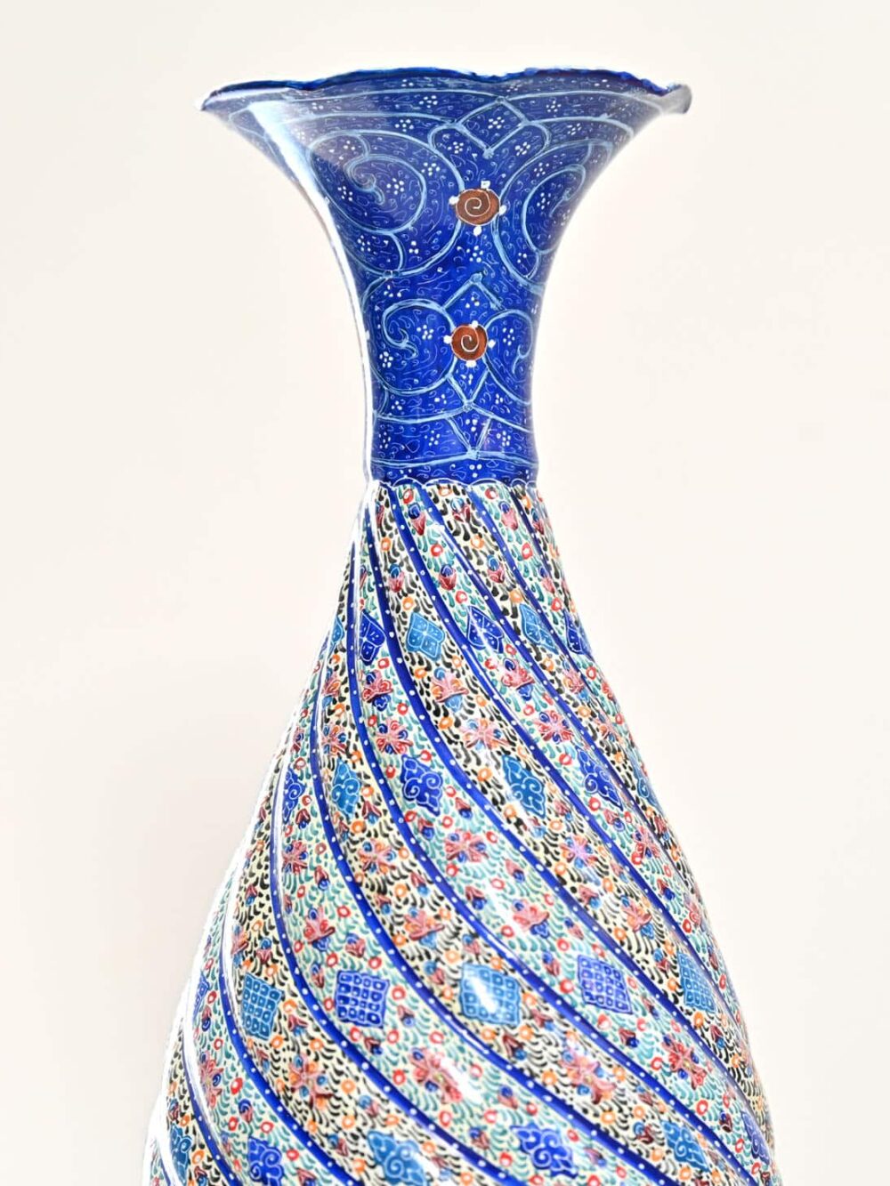 hand-painted Minakari copper vase