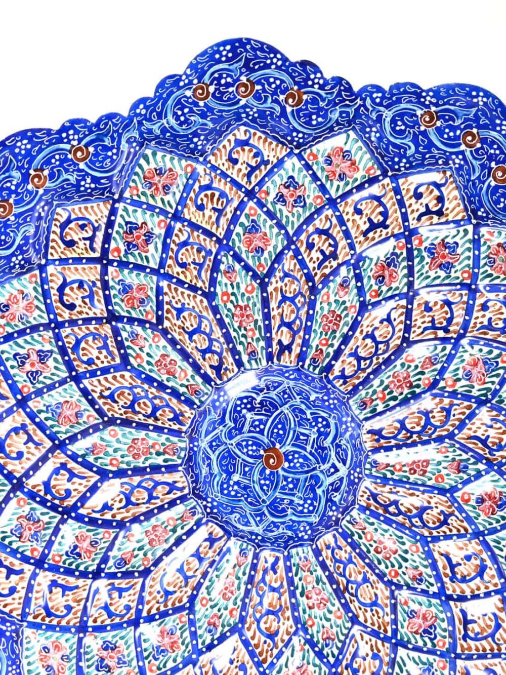 Hand-Painted Minakari Copper Plate
