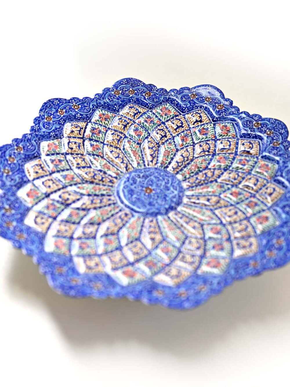 Hand-Painted Minakari Copper Plate