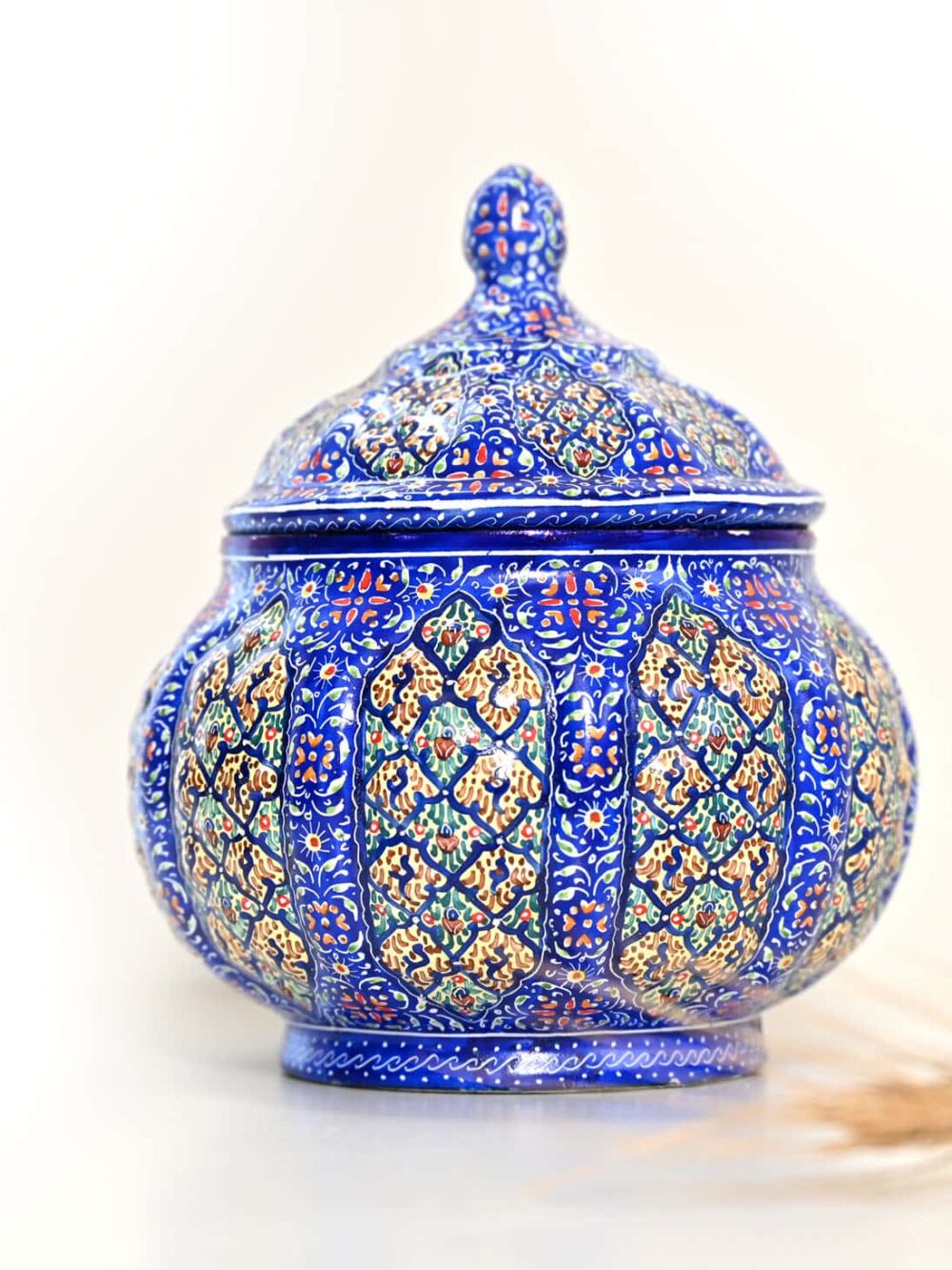 Hand-Painted Enamel Urn (Minakari)