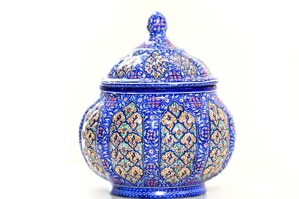 Hand-Painted Enamel Urn (Minakari)