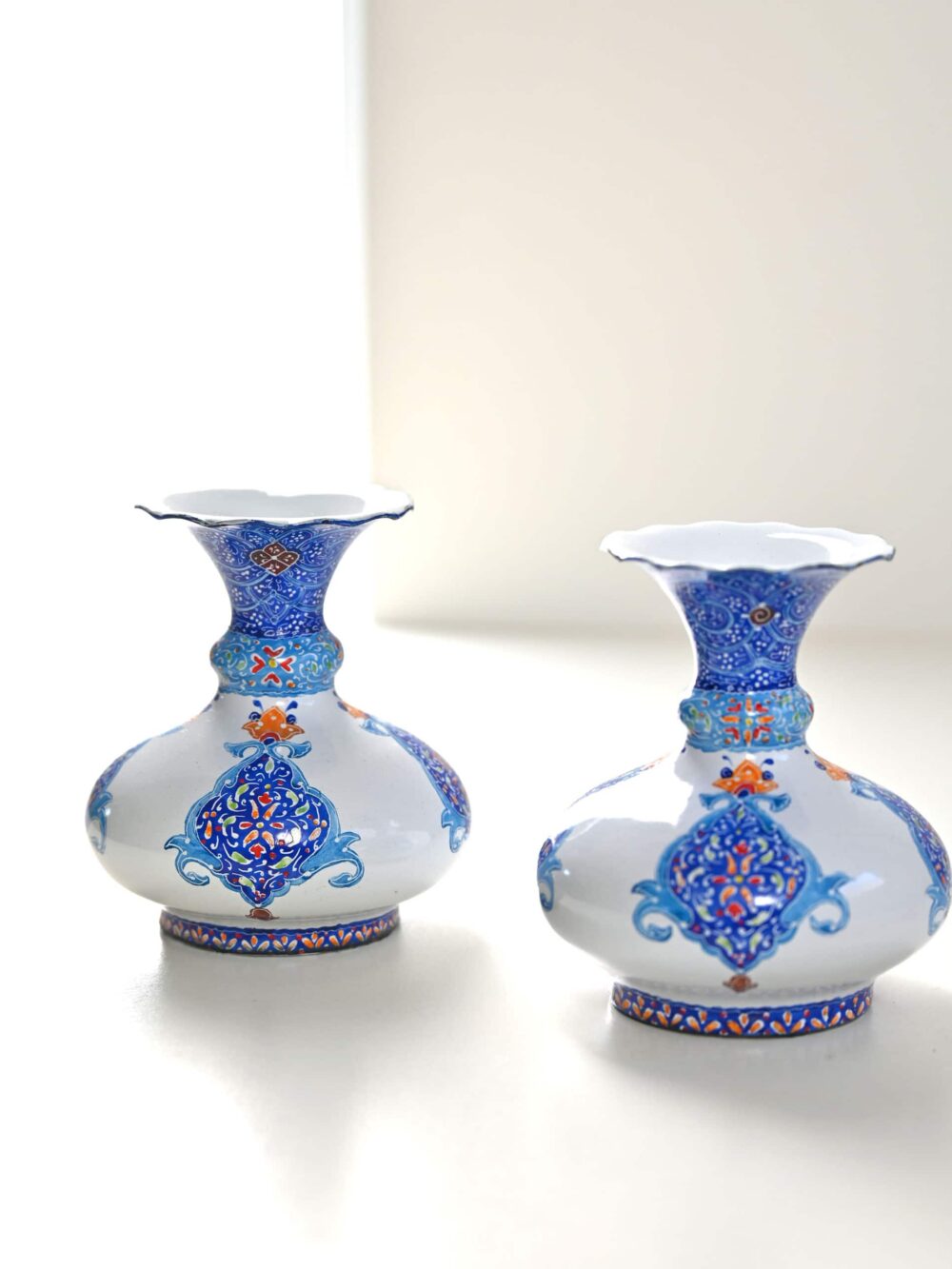 Pair of Minakari Copper Vases