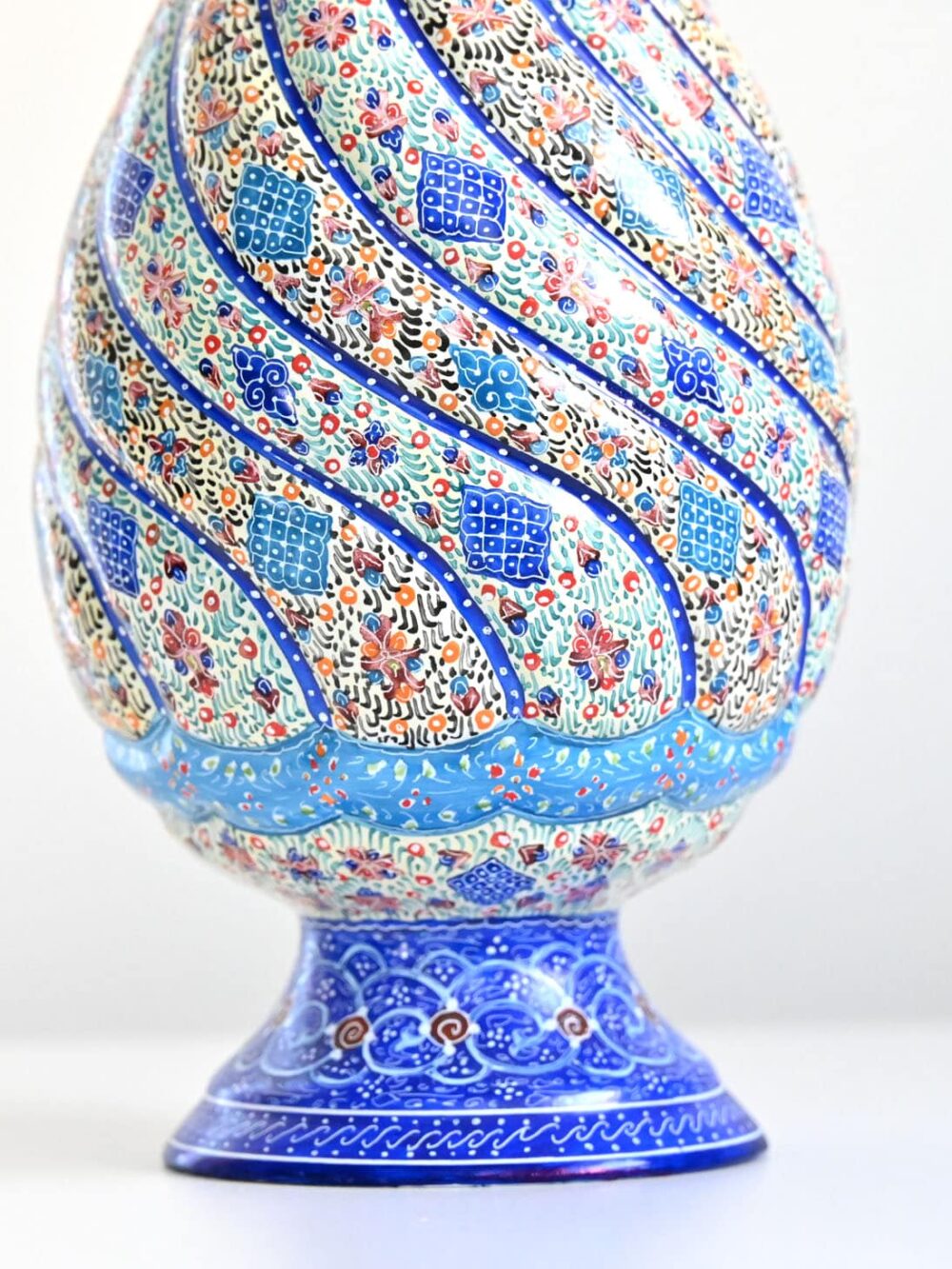 27 Cm Minakari Copper Vase