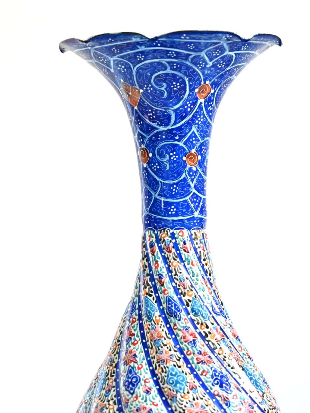 27 Cm Minakari Copper Vase