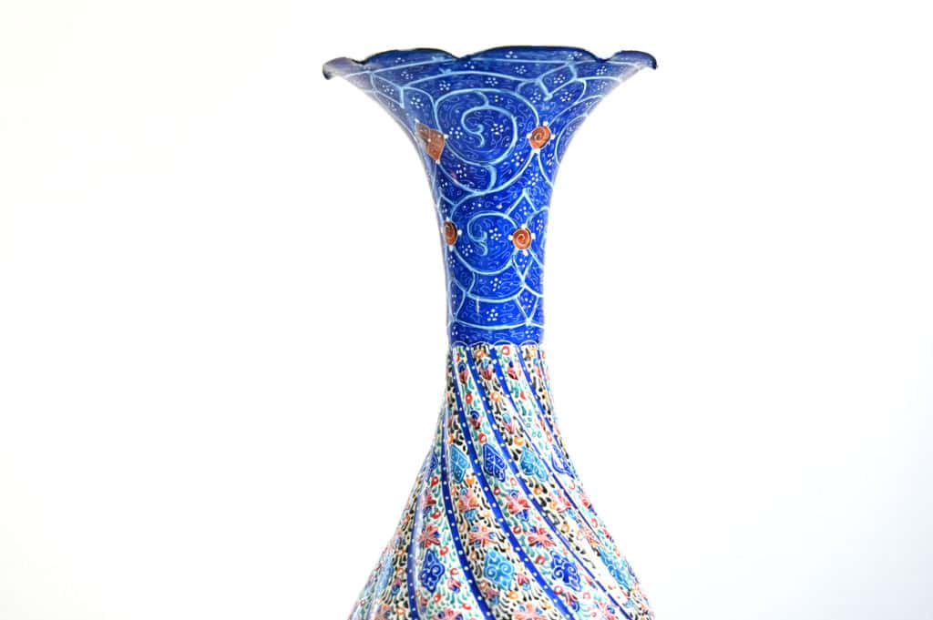 27 Cm Minakari Copper Vase