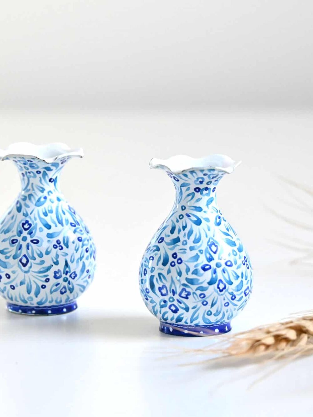 Tiny Hand-Painted Enamel Vases