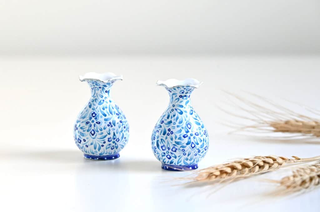 Tiny Hand-Painted Enamel Vases