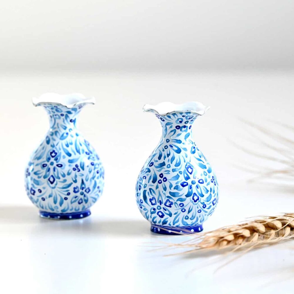 Tiny Hand-Painted Enamel Vases