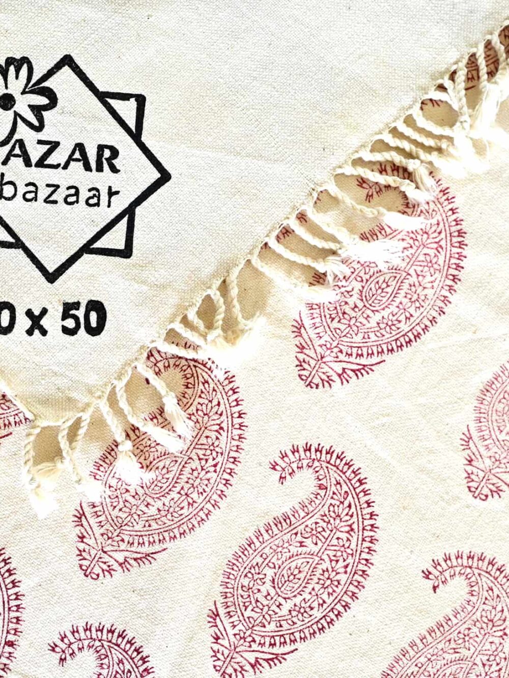 Red Paisley Tablecloth (Ghalamkar)