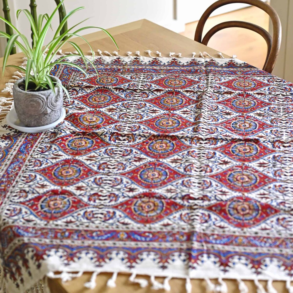 Flower Eyes Hand-Blocked Tablecloth