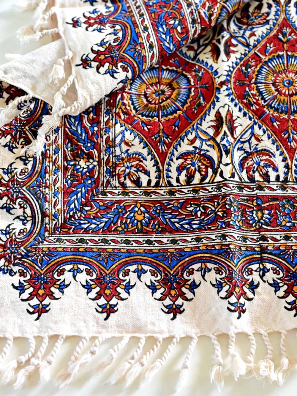 Flower Eyes Hand-Blocked Tablecloth
