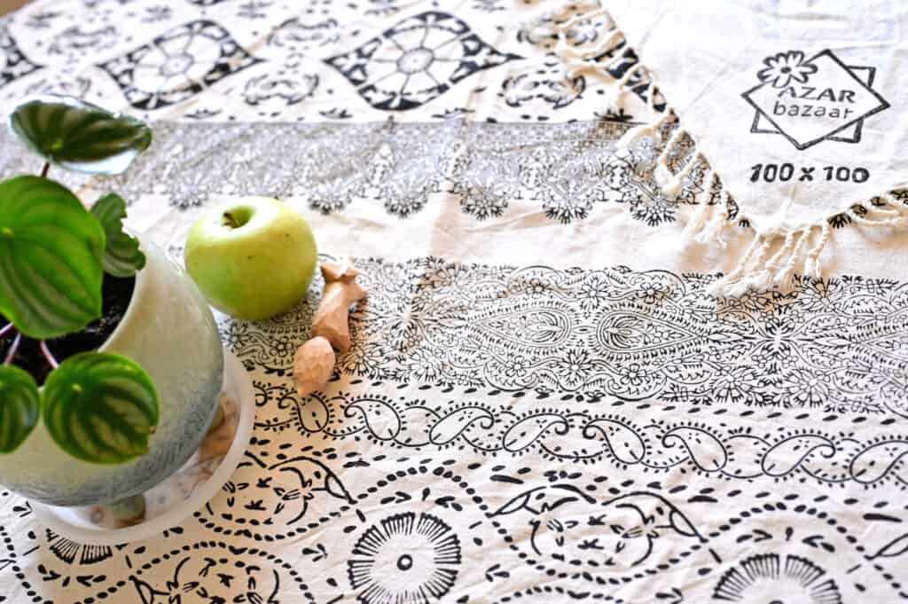 Lila100*100 Hand-Blocked Tablecloth