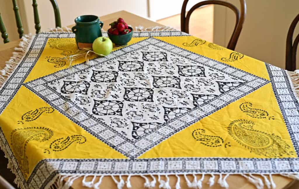 Ghanari Hand-Blocked Cotton Tablecloth