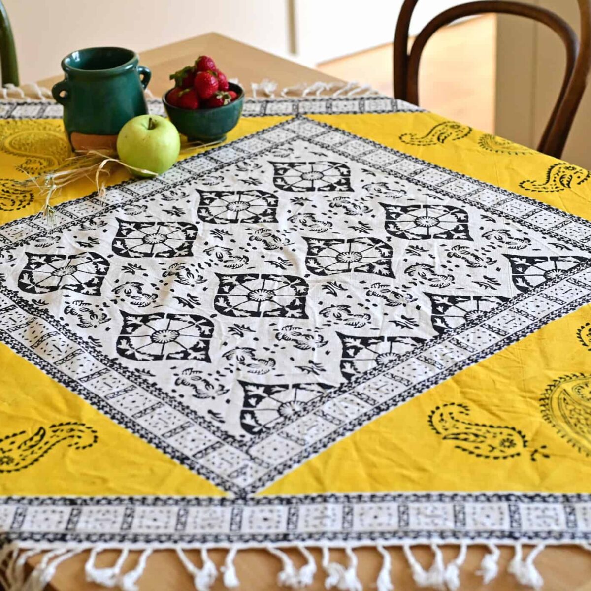 Ghanari Hand-Blocked Cotton Tablecloth