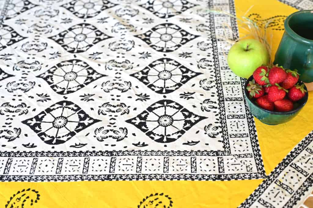 Ghanari Hand-Blocked Cotton Tablecloth