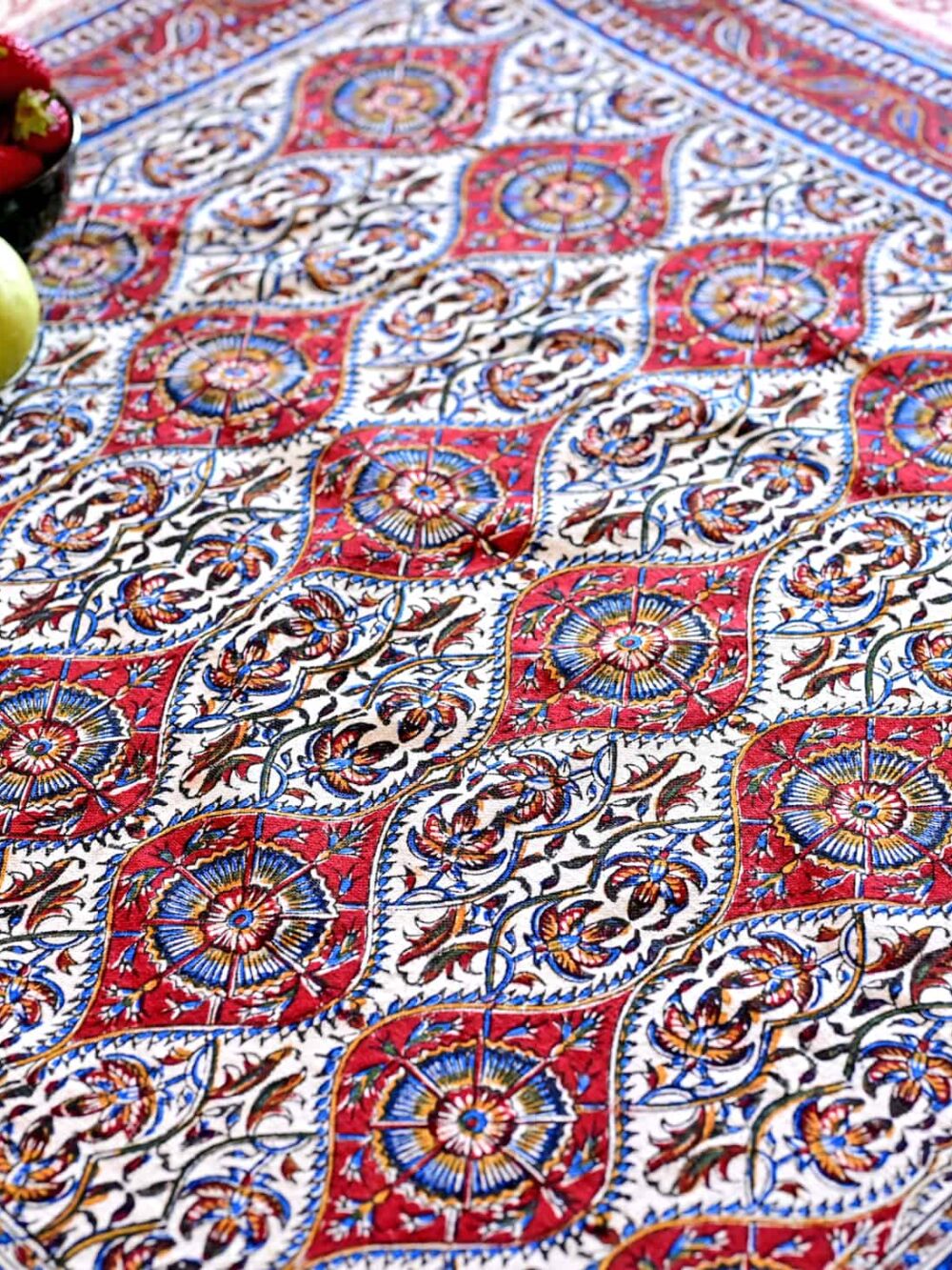 Cheshmeh Hand-Blocked Cotton Tablecloth