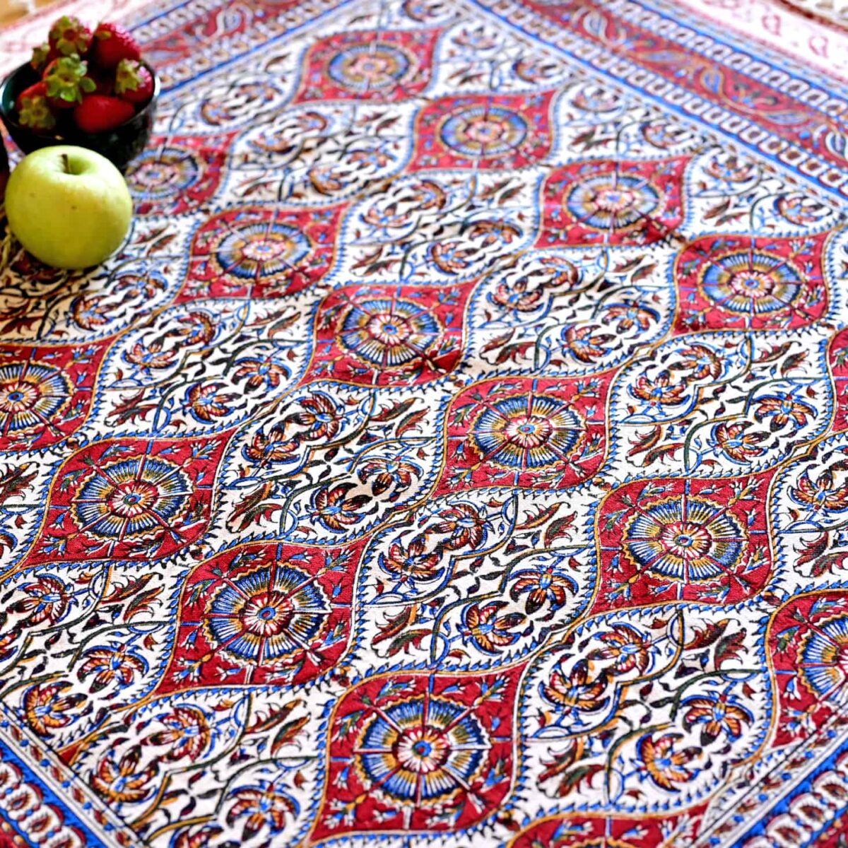 Cheshmeh Hand-Blocked Cotton Tablecloth