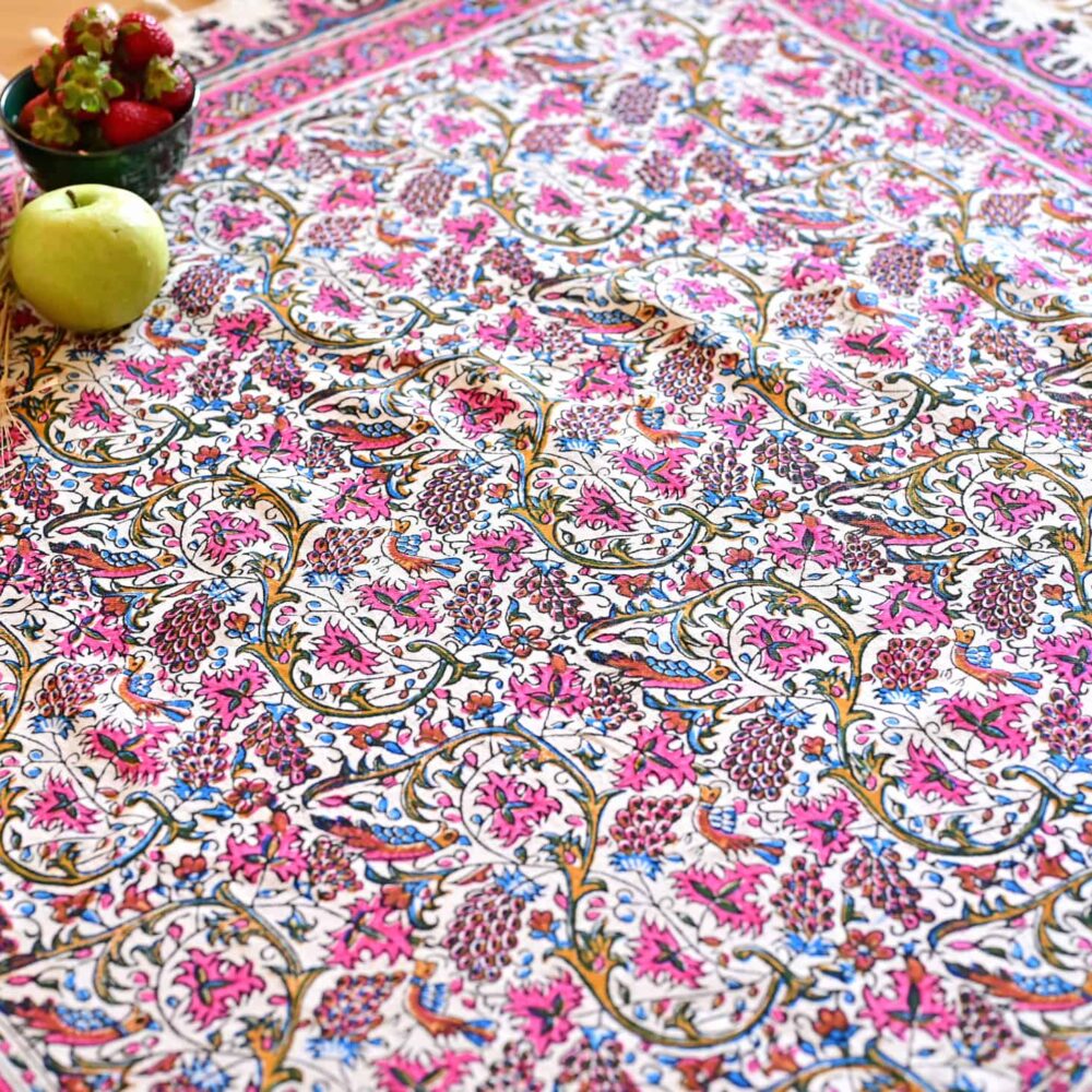 Bahar 100*100 Hand-Blocked Tablecloth