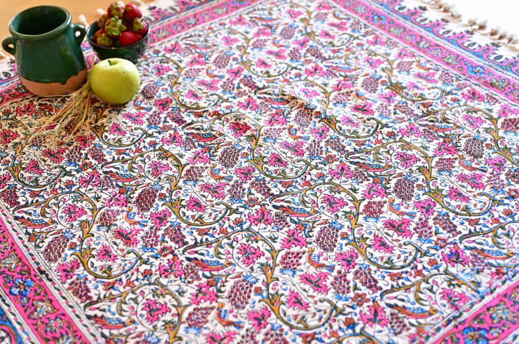 Bahar 100*100 Hand-Blocked Tablecloth