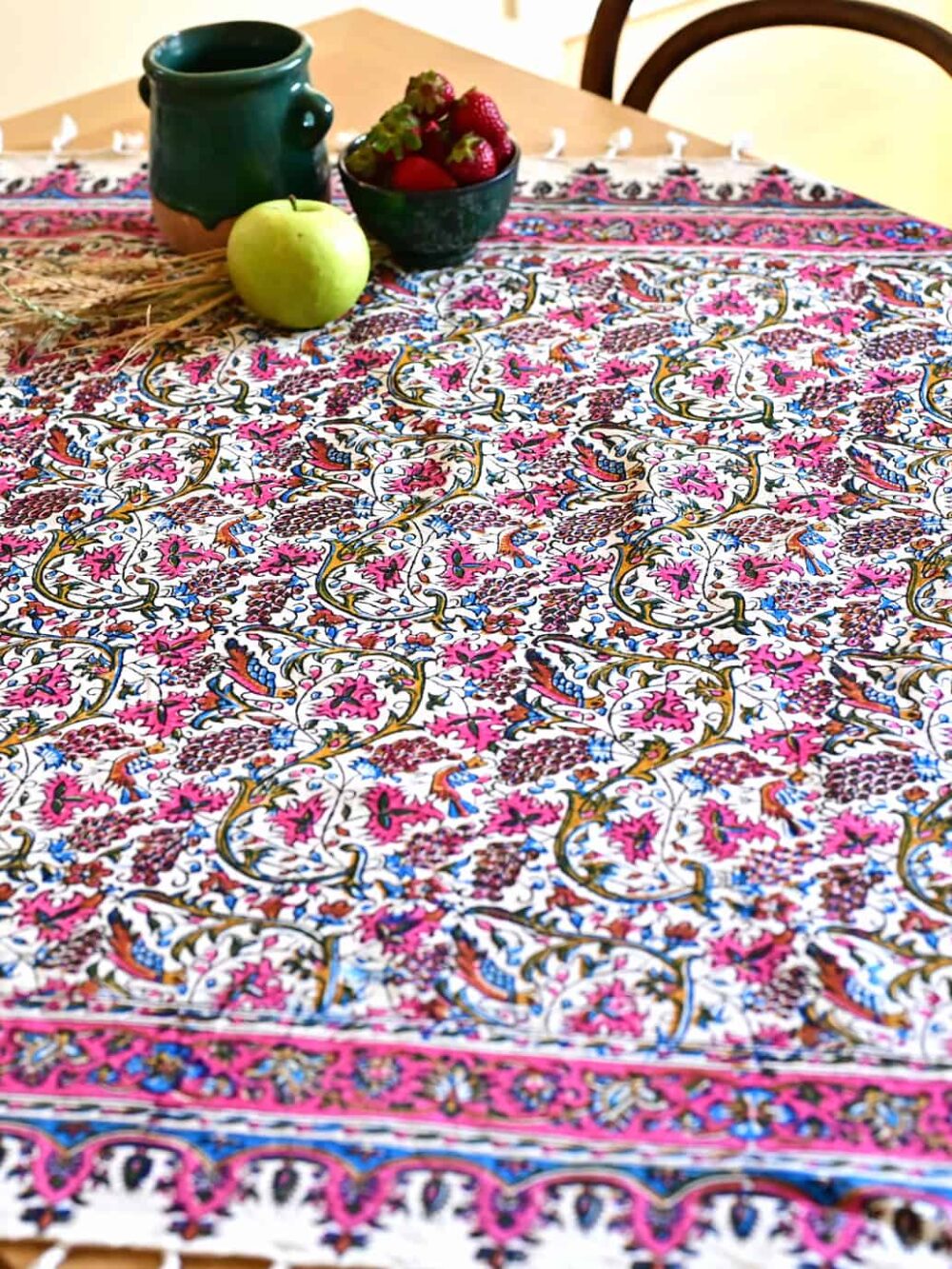 Bahar 100*100 Hand-Blocked Tablecloth