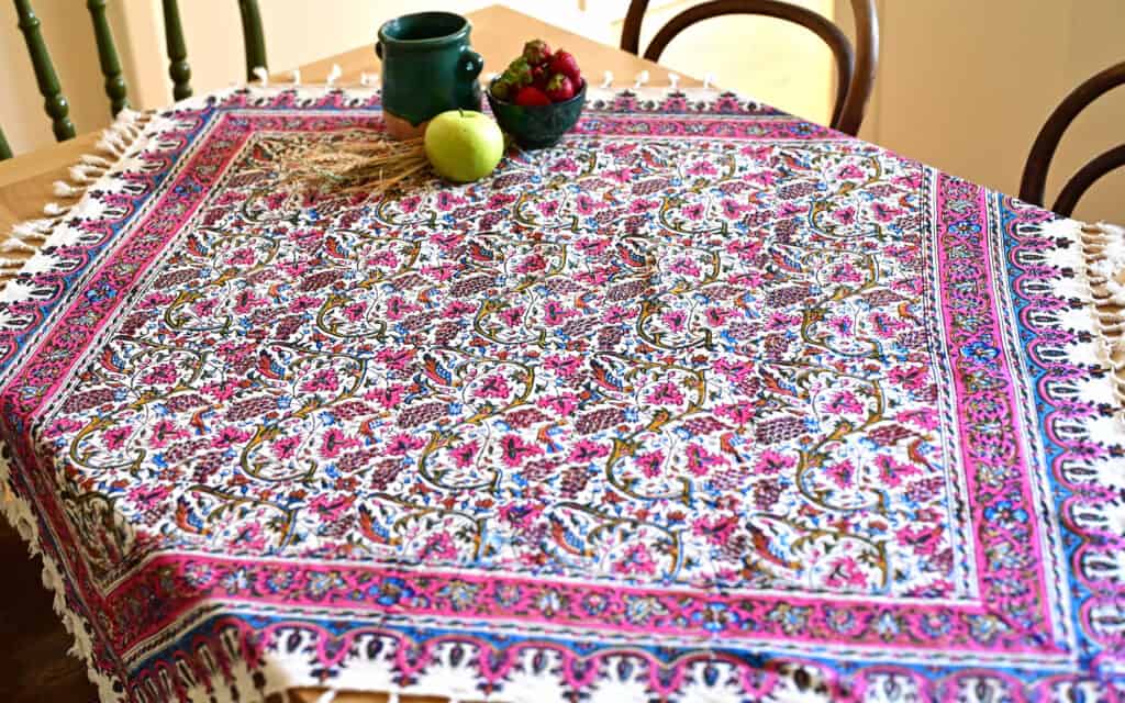 Bahar 100*100 Hand-Blocked Tablecloth