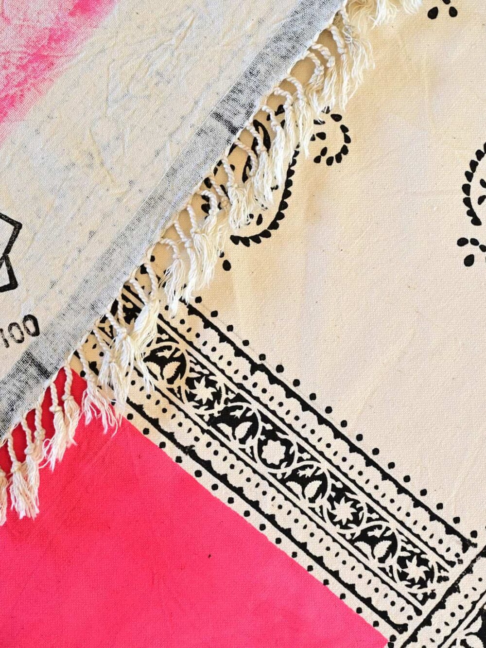 Hot Pink Hand-Painted Tablecloth