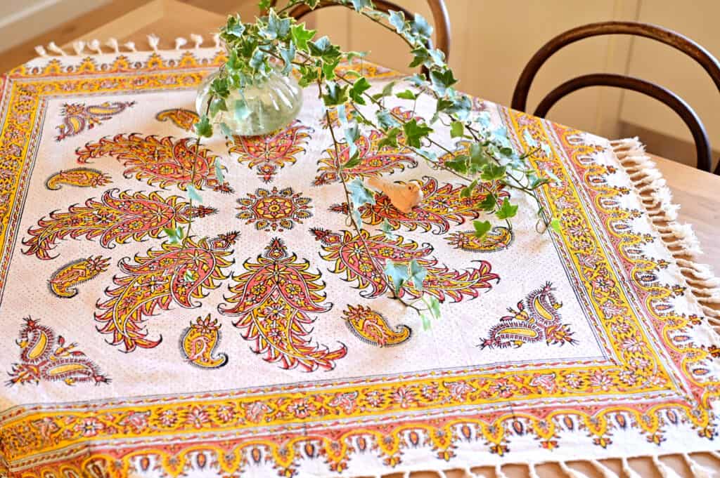 Phoenix Boteh Block-Printed Tablecloth