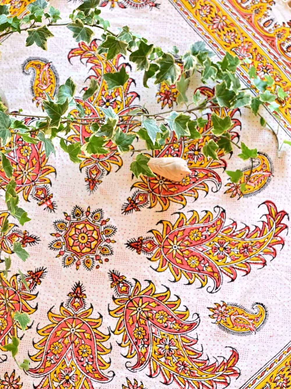 Phoenix Boteh Block-Printed Tablecloth