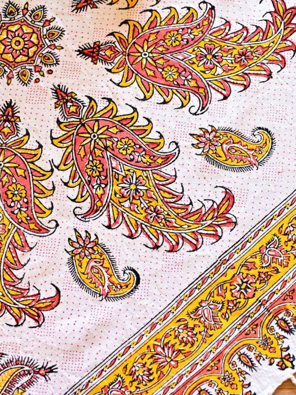 Phoenix Boteh Block-Printed Tablecloth