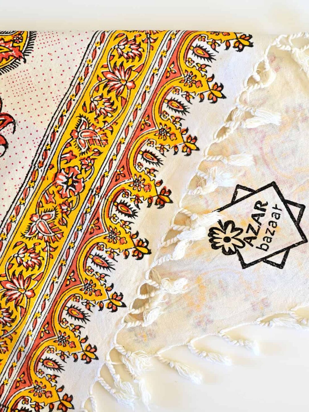 Phoenix Boteh Block-Printed Tablecloth