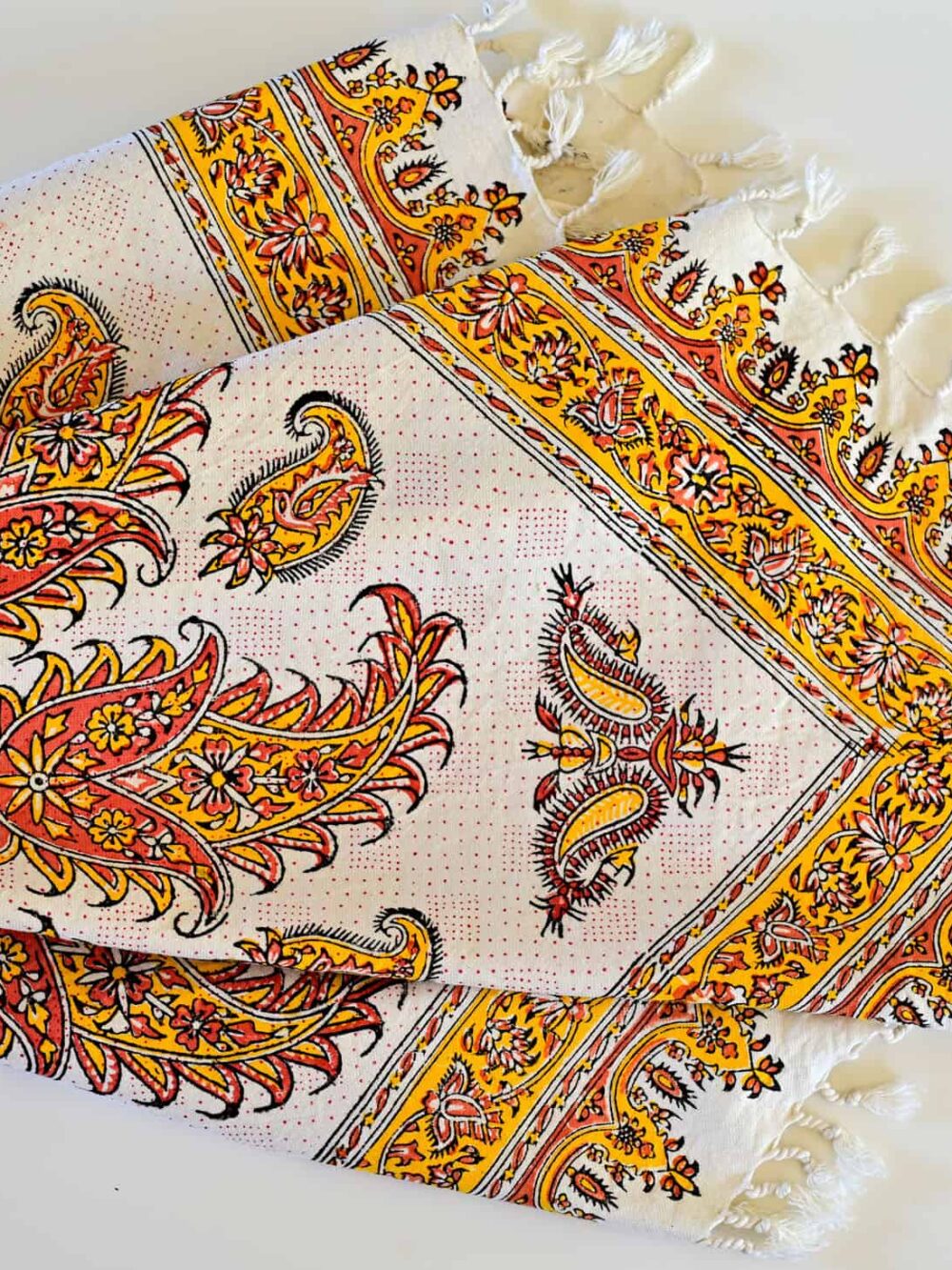 Phoenix Boteh Block-Printed Tablecloth