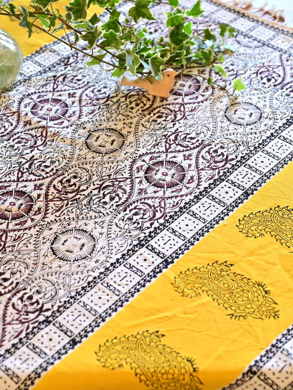 Silk Road Block-Printed Tablecloth