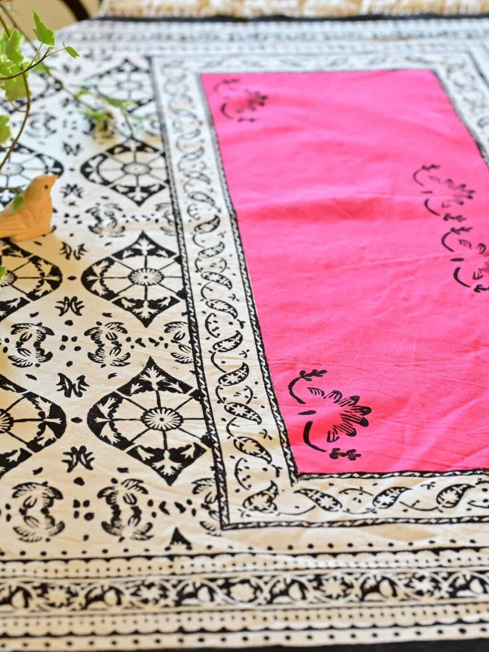 Pink Pond Block-Printed Tablecloth