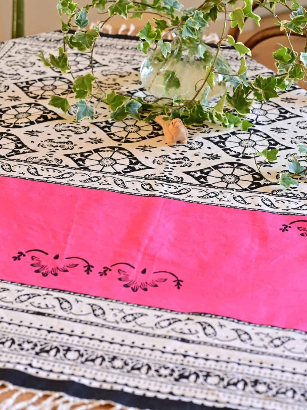 Pink Pond Block-Printed Tablecloth