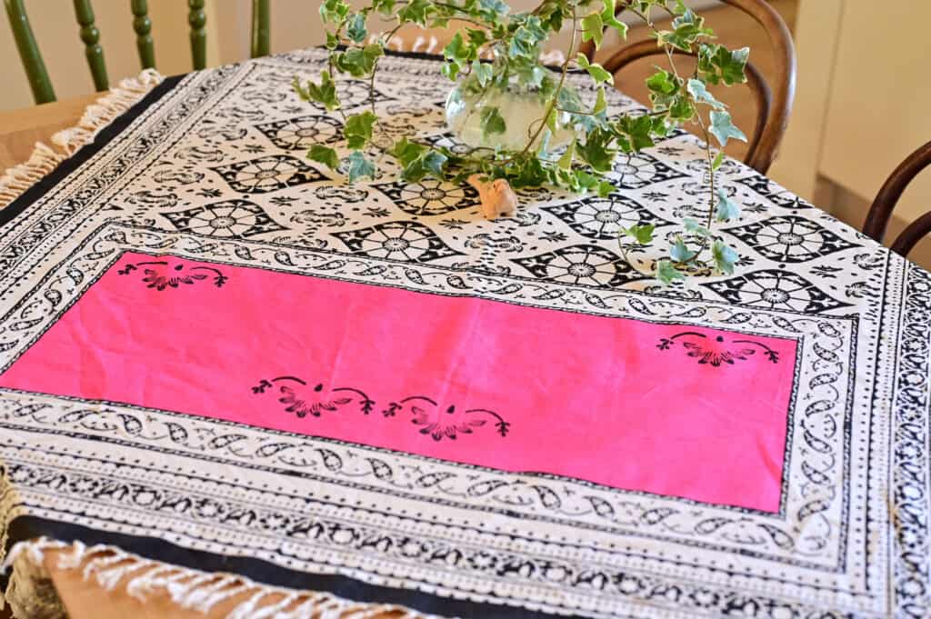 Pink Pond Block-Printed Tablecloth