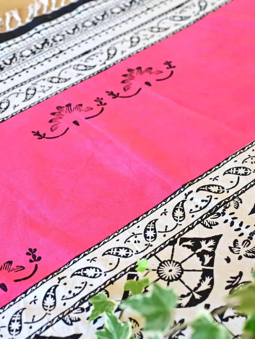 Pink Pond Block-Printed Tablecloth