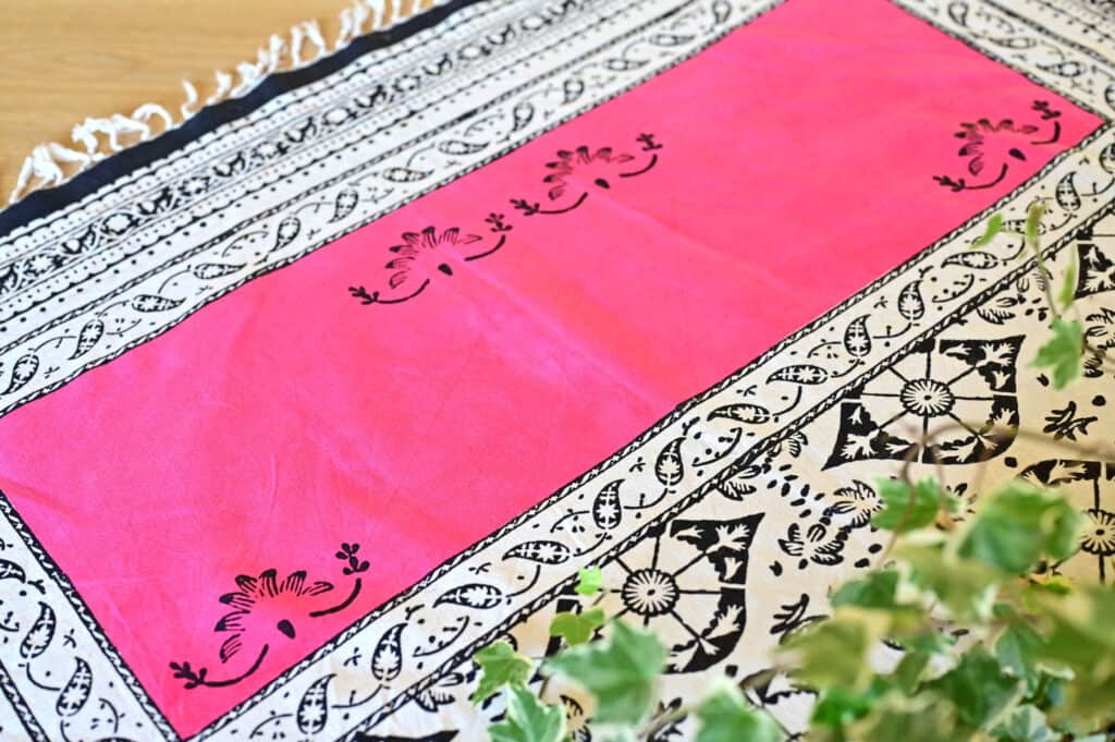 Pink Pond Block-Printed Tablecloth