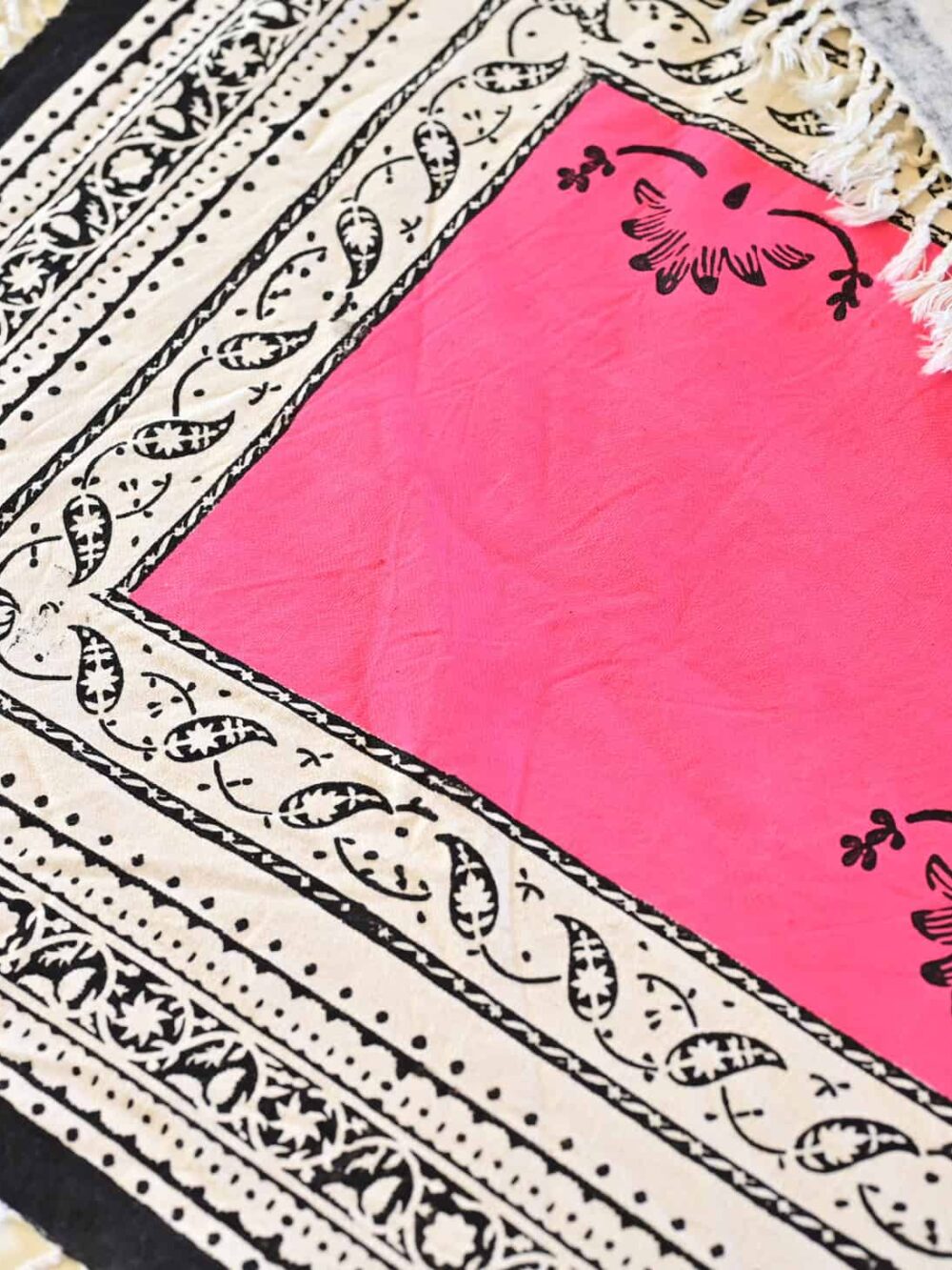 Pink Pond Block-Printed Tablecloth