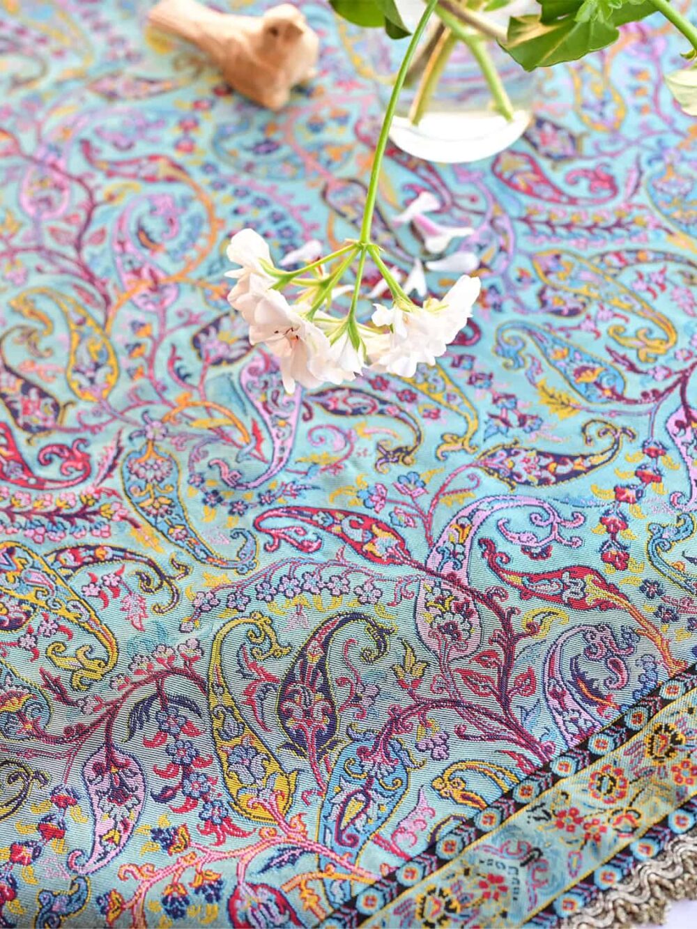 Turquoise Caspian Tablecloth (Termeh)